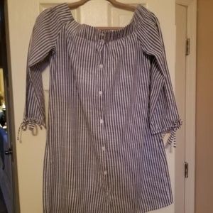 Stripe off shoulder blouse